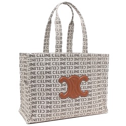 ブランド品 画像 セリーヌ CELINE トートバッグ ラージカバタイス トリオンフ 白 キャンバス