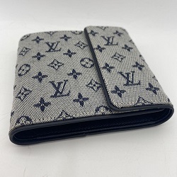 ルイヴィトン 画像 二つ折り財布 モノグラムミニキャンバス ネイビー ポルトピエカルトクレディモネ