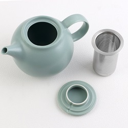 食器 画像 キントー KINTO ティーポット ペブル ストレーナ付 モスグリーン 新品