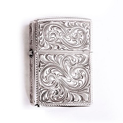ブランド品 画像 ZIPPO ジッポ ライター 純銀 シルバーキング ハイポリッシュミラー