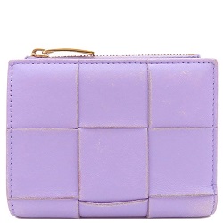 ブランド品 画像 ボッテガヴェネタ BOTTEGA VENETA 二つ折り財布 カセットスモールコンパクトウォレット ウイステリア