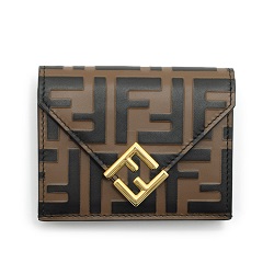 ブランド品 画像 フェンディ FENDI 三つ折り財布 ブラウン FF