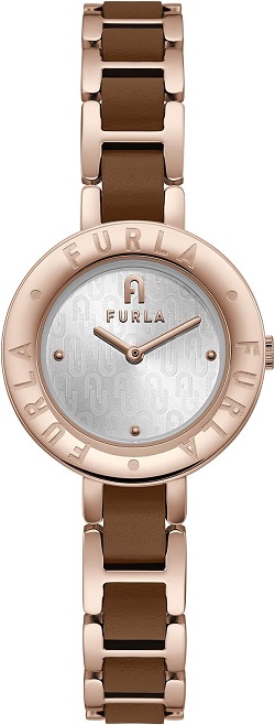 時計 画像 腕時計 レディース フルラ FURLA エッセンシャル シルバー文字盤 ブラウン 美品