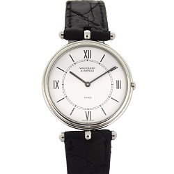 時計 画像 腕時計 メンズ ヴァン クリーフ＆アーペル Van Cleef&Anpels ラ・コレクション 革ベルト 黒 美品