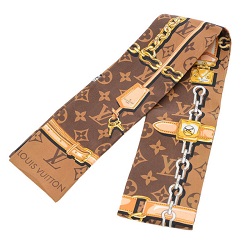 ルイヴィトン 画像 スカーフ バンドーモノグラムコンフィデンシャル シルク100% ブラウン