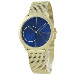 時計 画像 腕時計 メンズ カルバンクライン Calvin Klein ゴールド ブルー文字盤 美品