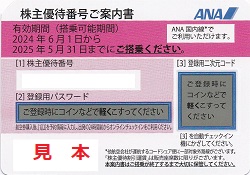 株主優待 画像 ANA 全日空 国内全線割引券 2025.5.31