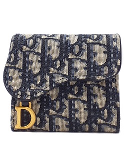 ブランド品 画像 ディオール Dior 三つ折り財布 ディオールオブリーク サドル ウォレット