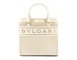 ブランド品 画像 ブルガリ BVLGARI トートバッグ 2WAY ブルガリロゴキャンバス カーフ アイボリーオパール スモール