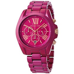 時計 画像 腕時計 レディース マイケルコース Michael Kors ブラッドショー クロノグラフ ピンクピンク 美品