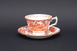 食器画像 ロイヤルクラウンダービー レッドエイビス カップ＆ソーサー
