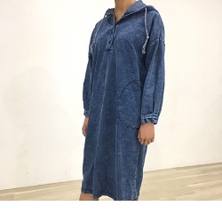 古着 画像 デニムロングパーカー 千趣会 フリーサイズ レディース 美品