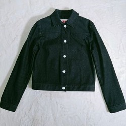 古着 画像 Gジャン デニムジャケット ブラックデニム クレージュ courreges サイズ40 レディース 美品
