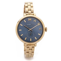 時計 画像 腕時計 レディース マークバイマークジェイコブス MARC JACOBS スキニーベイカー ブルー ゴールド 美品