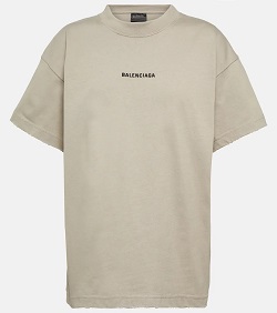 ブランド品 画像 バレンシアガ BALENCIAGA Tシャツ ロゴ ベージュ