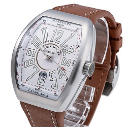 時計 画像 腕時計 メンズ フランクミュラー FRANCK MULLER  ヴァンガード ホワイト レザーベルト