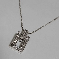 プラチナ製品 画像 Pt750 デザインネックレス メレダイヤ