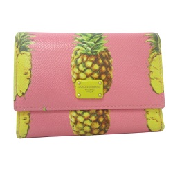 ブランド品 画像 ドルチェアンドガッバーナ DOLCE&GABBANA 三つ折り財布 パイナップル柄 ピンク