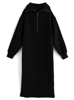 古着 画像 スウェットワンピース 黒 HUG.U フリーサイズ レディース 美品