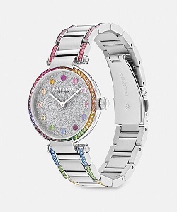 時計 画像 腕時計 レディース コーチ COACH ケリーウォッチ 34MM ミネラルクリスタル レインボーカラー 美品