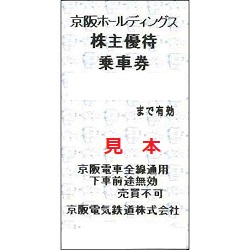 株主優待 画像 京阪電鉄 乗車券 yuukoukigennari