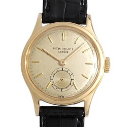 時計 画像 腕時計 メンズ パテックフィリップ PATEK PHILIPPE カラトラバ ゴールド レザーベルト アンティーク 美品