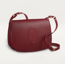 ブランド品 画像 カルティエ Cartier ショルダーバッグ カーフスキン ボルドー マストドゥカルティエカーナシエール