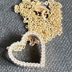 金製品 画像 K8 8金 ネックレス ハート ダイヤ 333刻印