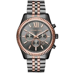時計 画像 腕時計 メンズ マイケルコース MICHAEL KORS レキシントン ブラック グレー 美品