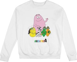 古着 画像 トレーナー バーバパパ 白 BYJOU Ｌサイズ レディース 美品