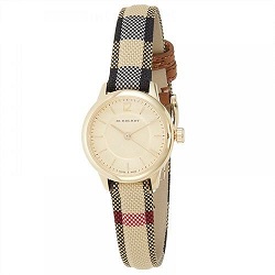 時計 画像 腕時計 レディース バーバリーBurberry クラシックラウンド ゴールド バーバリーチェック 美品