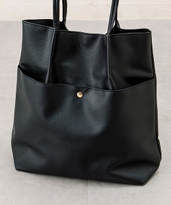 バッグ 画像 トートバッグ くったり 黒 Discoat 美品