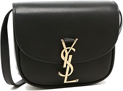 ブランド品 画像 サンローラン SAINT LAURENT YSL ショルダーバッグ ロゴ カーフレザー 黒