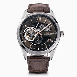 時計 画像 腕時計 メンズ オリエント ORIENT オリエントスター モダンスケルトン レザーベルト ブラウン 美品