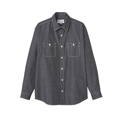 古着 画像 ダンガリーシャツ 黒 arbe Lサイズ レディース 美品