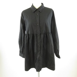 古着 画像 シャツチュニック 黒 G.U. Lサイズ レディース 美品