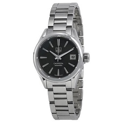 時計 画像 腕時計 レディース タグホイヤー TAG HEUER カレラ ブラック シルバー 美品