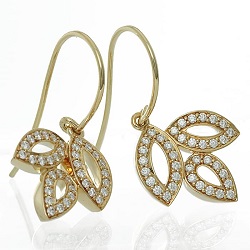 ブランド品 画像 ハリーウィンストン HARRY WINSTON ピアス リリークラスター K18YG ダイヤ