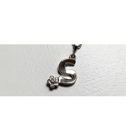 プラチナ製品 画像 Pt750 ペンダントトップ イニシャル ダイヤ