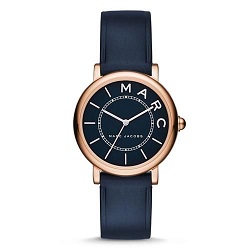 時計 画像 腕時計 レディース マークジェイコブス MARC JACOBS ロキシー ネイビー レザーベルト 美品