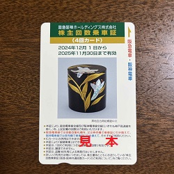 株主優待 画像 阪急阪神ホールディングス 優待乗車証 4回カード 2025.11.30
