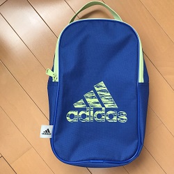 バッグ 画像 シューズケース adidas ブルー ヨゴレあり