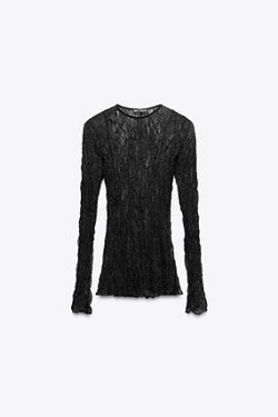 古着 画像 レーストップス 黒 ZARA フリーサイズ レディース 美品