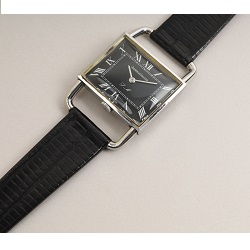 時計 画像 腕時計 メンズ ジャガールクルト JAEGER LECOULTRE ドライバーズウォッチ エトリア 黒 手巻き 美品