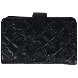 シャネル 画像 二つ折り財布 アイコンライン 黒