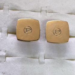 金製品 画像 K10YG 10金イエローゴールド カフスボタン カフリンクス Pロゴ