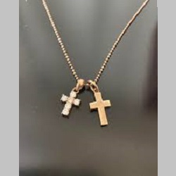 金製品 画像 K5 5金 210刻印 ネックレス クロス ジルコニア BLOOM