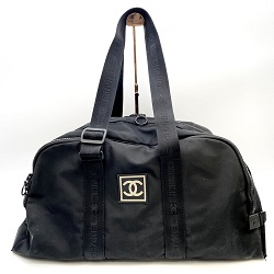 シャネル 画像 ボストンバッグ スポーツライン ナイロン 黒 ココマーク