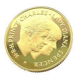 金製品 画像 K22 22金 チャールズダイアナ記念金貨 イギリス 1981年