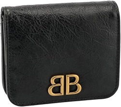 ブランド品 画像 バレンシアガ BLANCJAGA 二つ折り財布 BBロゴ モナコ 黒